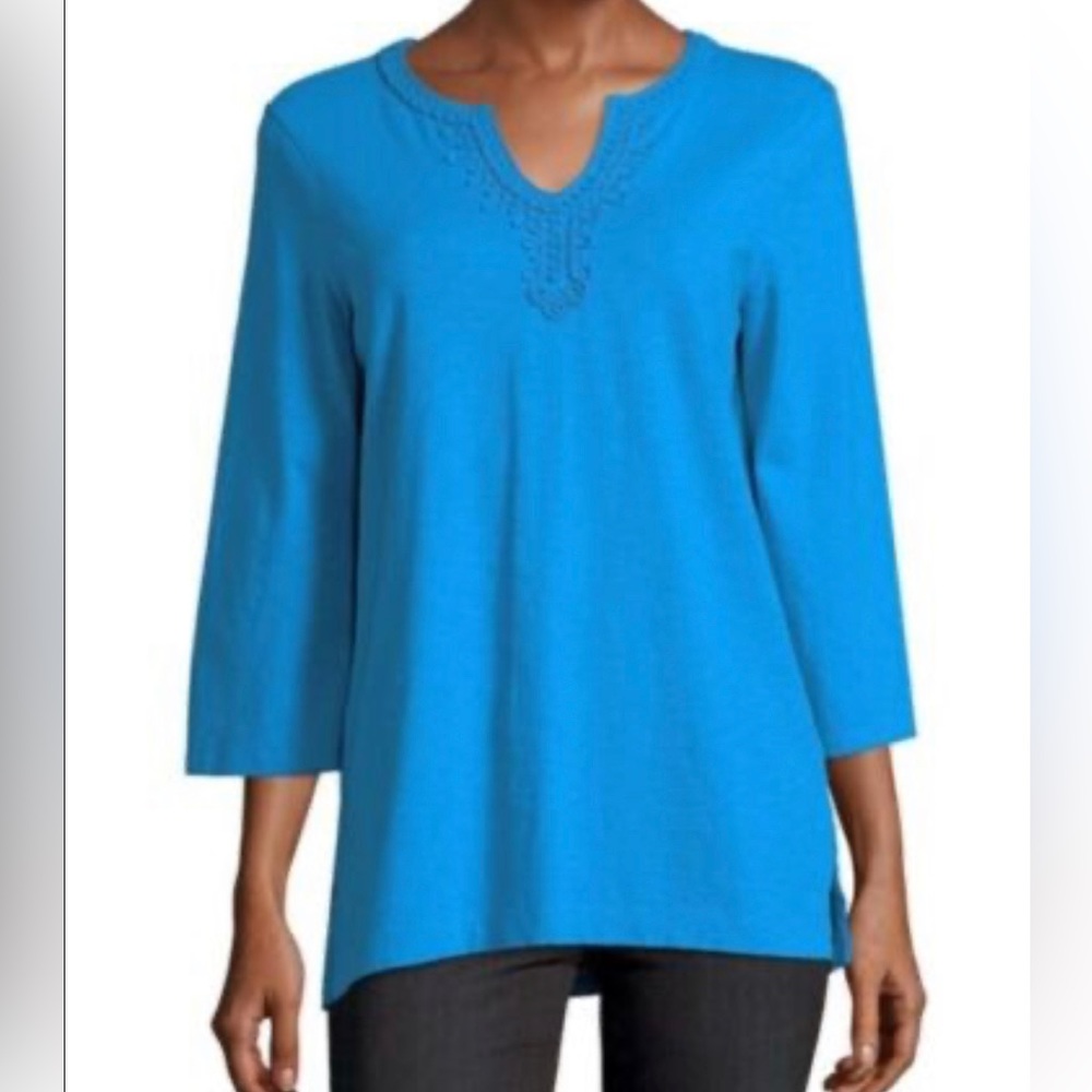 Tommy Bahama Blue Bell Sleeve Jersey Tunic